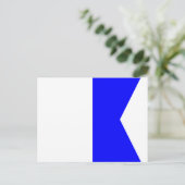 信号航海の文字Aフラグ(Alfa) ポストカード (スタンド正面)