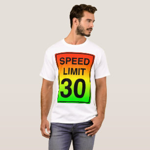 信号色の制限速度30の印 Tシャツ