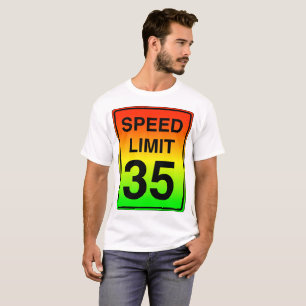 信号色の制限速度35の印 Tシャツ