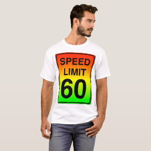 信号色の制限速度60の印 Tシャツ