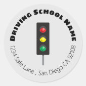 信号 |ドライビングスクール封筒用シール ラウンドシール (正面)