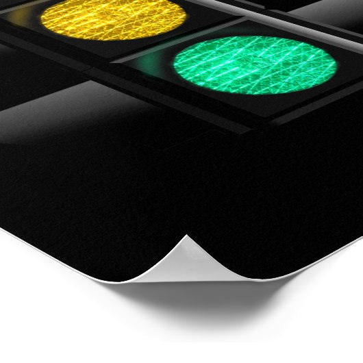 信号（赤）黄色 ポスター (角)