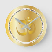 信念の天恵のフェイクな金ゴールドのオウムのヨガ ラウンド壁時計 (正面)