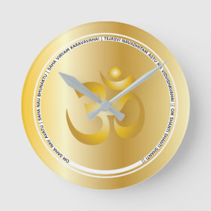 信念の天恵のフェイクな金ゴールドのオウムのヨガ ラウンド壁時計