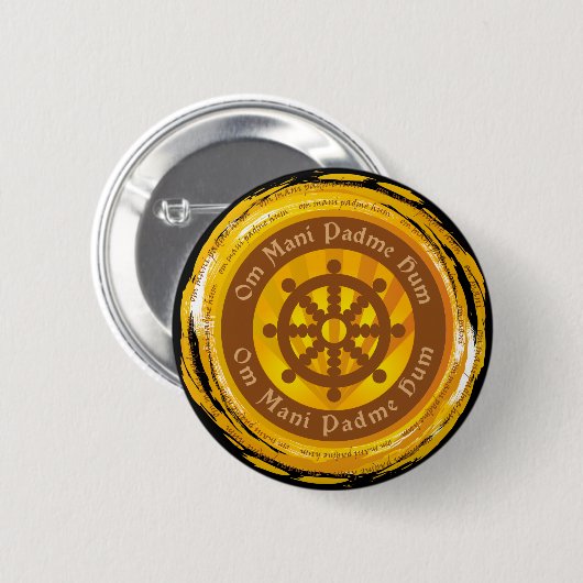 信念のDharmaのチベットの車輪 缶バッジ (正面&裏面)