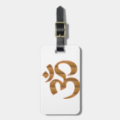 信念のOmMantraのヨガの黙想の詠唱のヒンズー教gif ラゲッジタグ (正面縦)