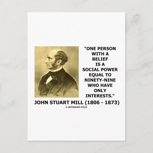 信念を持つ一人の社会的権力引用文 ポストカード (正面)