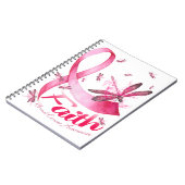 信念トンボ乳がん認識度Tシャツ ノートブック (左側)