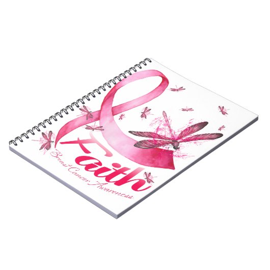 信念トンボ乳がん認識度Tシャツ ノートブック (左側)