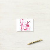 信念トンボ乳がん認識度Tシャツ ポストイット (デスク上)