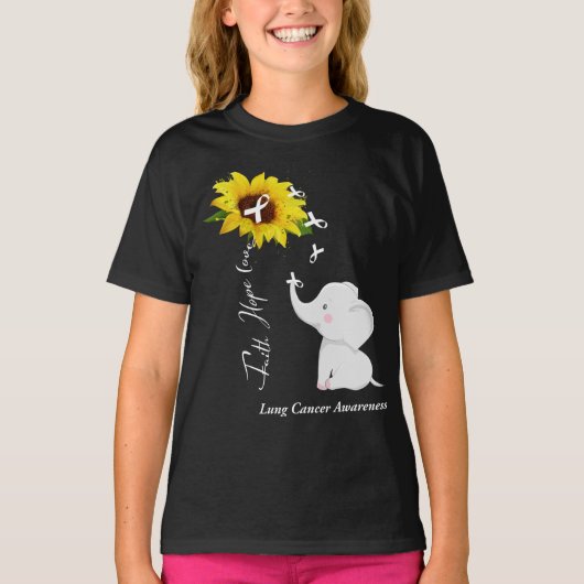 信念ホープラブ肺がん認識度 Tシャツ (正面)