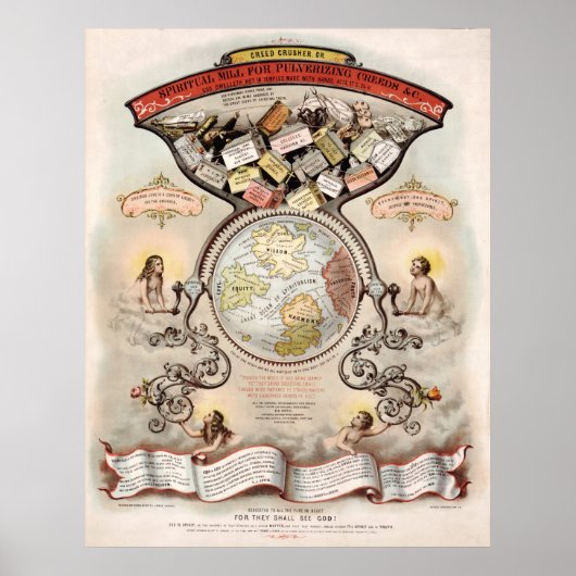 信条を砕く粉砕機（1867年） ポスター (正面)