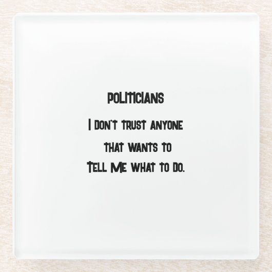 信用しない ガラスコースター (正面)