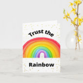 信用するレインボーLGBTプライド空白の カード (黄色い花)