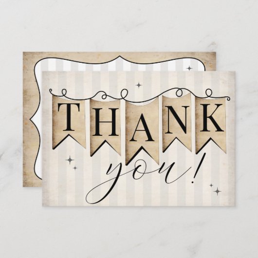 信素朴念ホープヴィンテージクリスチャン結婚ズ サンキューカード (正面/裏面)
