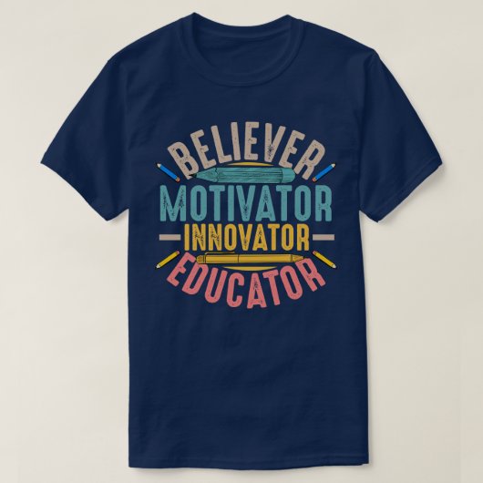 信者動機イノベーター教育者 Tシャツ (デザイン正面)