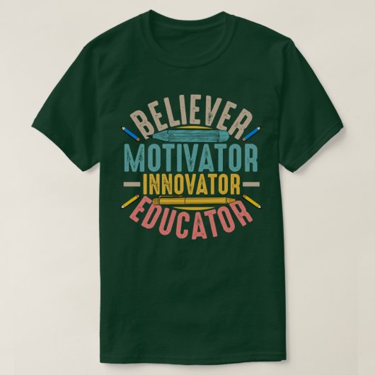 信者動機イノベーター教育者 Tシャツ (デザイン正面)