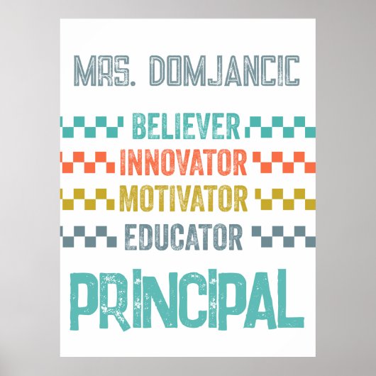 信者、イノベーター、モチベーター、教育者校長 ポスター (正面)