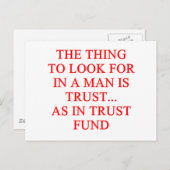 信託基金の金ゴールドディガージョーク ポストカード (正面/裏面)