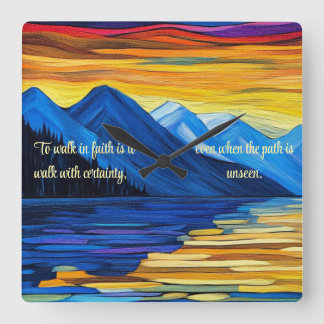 信認の確実性 スクエア壁時計