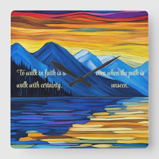 信認の確実性 スクエア壁時計 (正面)