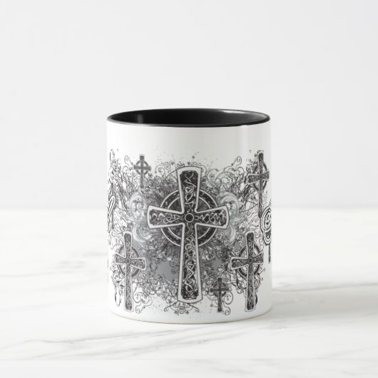 信頼および十字の宗教マグ マグカップ (中央)