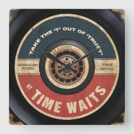 信頼から'T'を取り出す スクエア壁時計