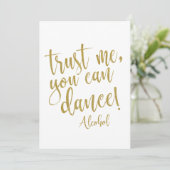 信頼してください、あなたは踊ることができます お手頃な結婚式の看板 招待状 (スタンド正面)