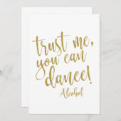 信頼してください、あなたは踊ることができます お手頃な結婚式の看板 招待状 (正面/裏面)