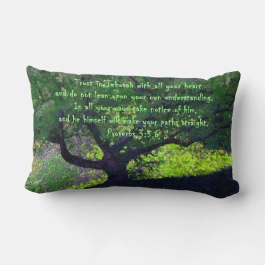 "信頼して下さいすべてのあなたのハートのエホバで… " ランバークッション (裏面)