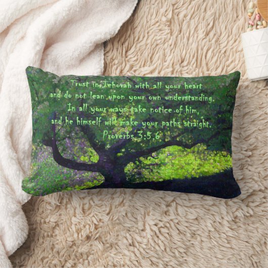 "信頼して下さいすべてのあなたのハートのエホバで… " ランバークッション (ブランケット)