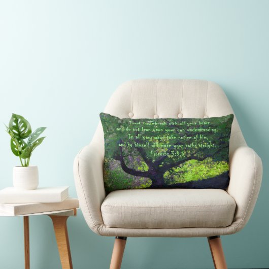 "信頼して下さいすべてのあなたのハートのエホバで… " ランバークッション (椅子)