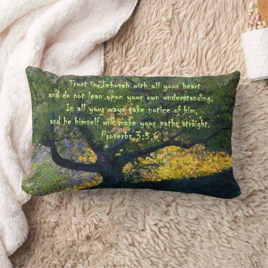 "信頼して下さいすべてのあなたのハートのエホバで… " ランバークッション (ブランケット)