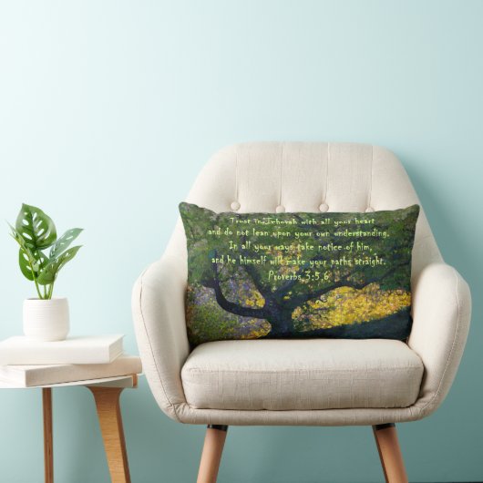 "信頼して下さいすべてのあなたのハートのエホバで… " ランバークッション (椅子)