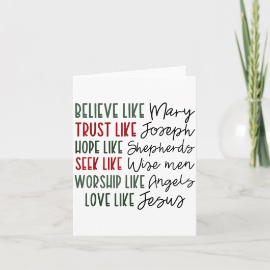 信頼して信じ、希望を持って求める、羊飼いのようなクリスチャンたち カード (正面)