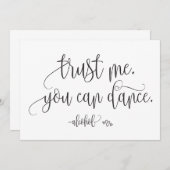 信頼して、あなたはアルコールウェディングサインを踊ることができます 招待状 (正面/裏面)