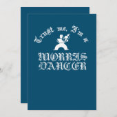 信頼して、私はモリスダンサーだよ 白いデザイン 招待状 (正面/裏面)