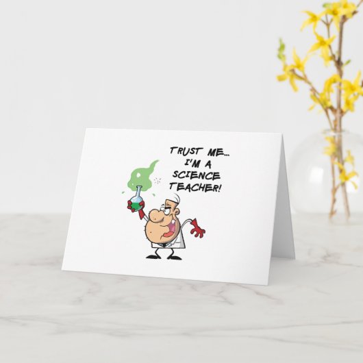 信頼して... 私は理科の先生 カード (黄色い花)