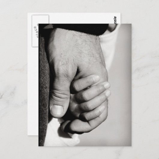 信頼し父のて守る愛 ポストカード (正面/裏面)