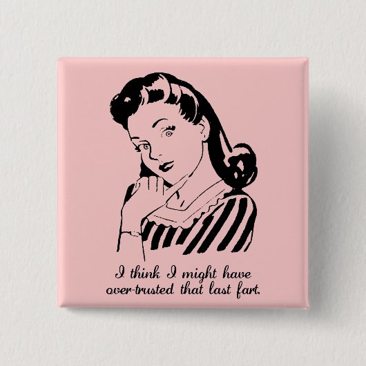 信頼し過ぎたアートボタンバッジ 缶バッジ (正面)