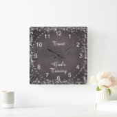 信頼する神のタイミング引用文 スクエア壁時計 (ホーム)