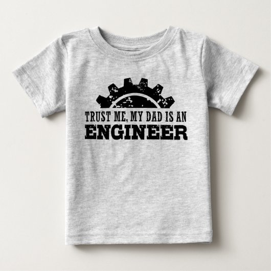 信頼する私のパパはエンジニア ベビーTシャツ (正面)