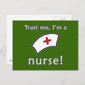 信頼する私はナースTシャツ、フード付、帽子 ポストカード (正面/裏面)