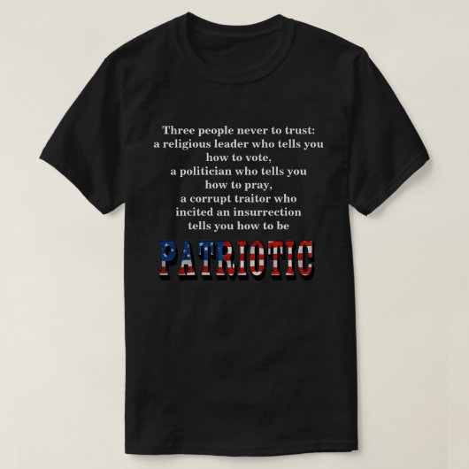 信頼できない3人: Tシャツ (デザイン正面)