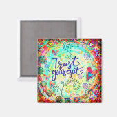 信頼できるお洒落ハートカラフルおもしろい マグネット (正面/裏面)