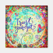 信頼できるお洒落ハートカラフルおもしろい マグネット (正面)