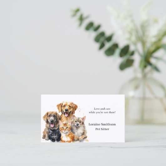 信頼できるペット気にシッター気にの取り付け 名刺 (スタンド正面)