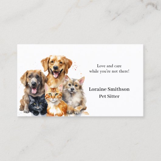 信頼できるペット気にシッター気にの取り付け 名刺 (正面)