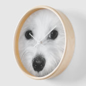 信頼できる仲間としての未来のマルチーズ犬の共有 壁時計 (傾斜)