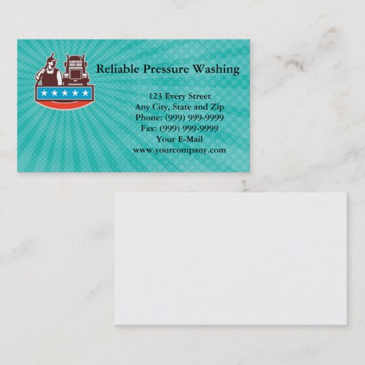 信頼できる圧力洗浄の名刺 名刺 (正面/裏面)